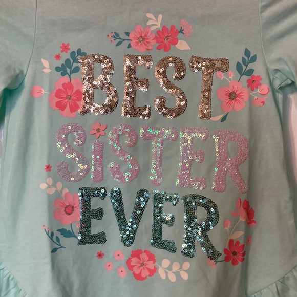 Tommy Bahama Girl’s Long Sleeve “Best Sister Ever” Shirt - Picture 3 of 5